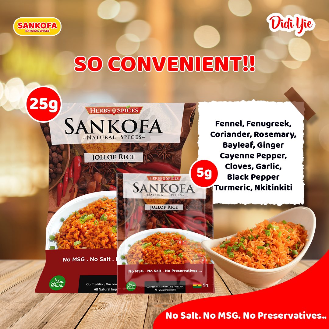 Sankofa Natural Spices 10 Sachets (100% Natural) - £0.75p per Sachet