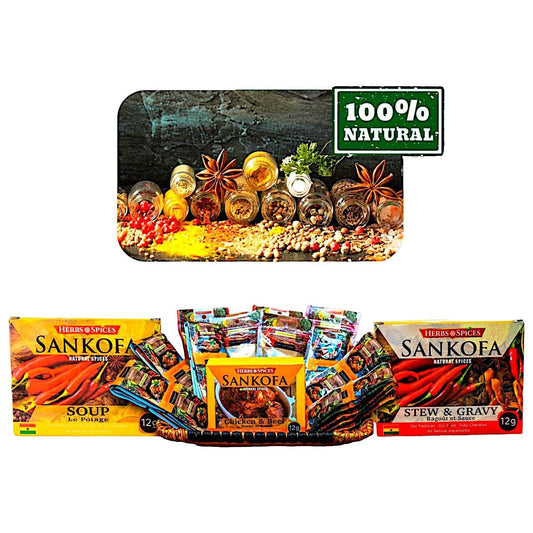 Sankofa Natural Spices 10 Sachets (100% Natural) - £0.75p per Sachet