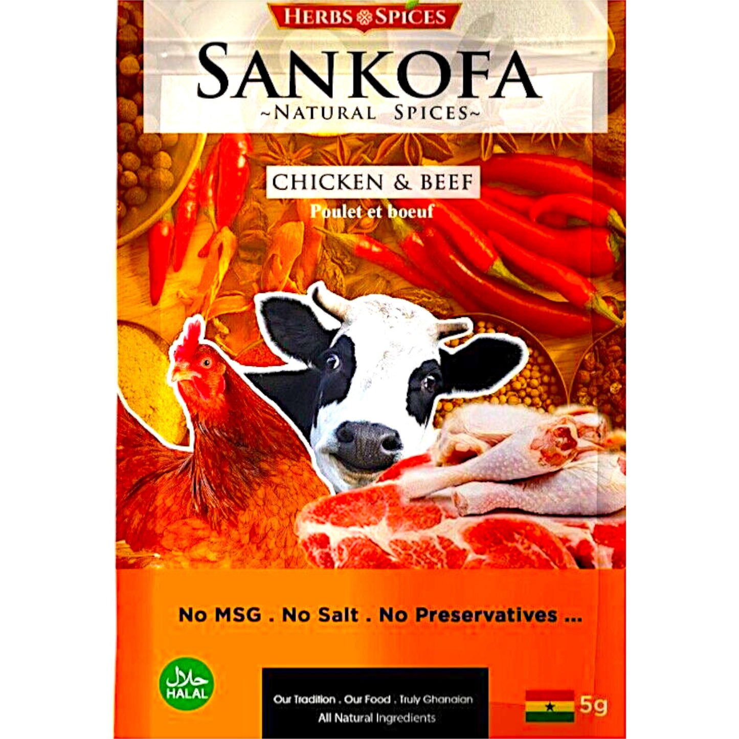 Sankofa Natural Spices 10 Sachets (100% Natural) - £0.75p per Sachet